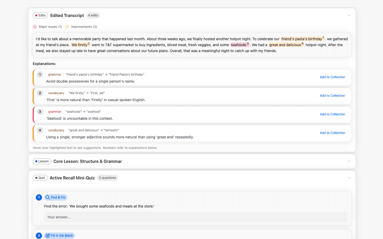 Edited Transcript & Quiz