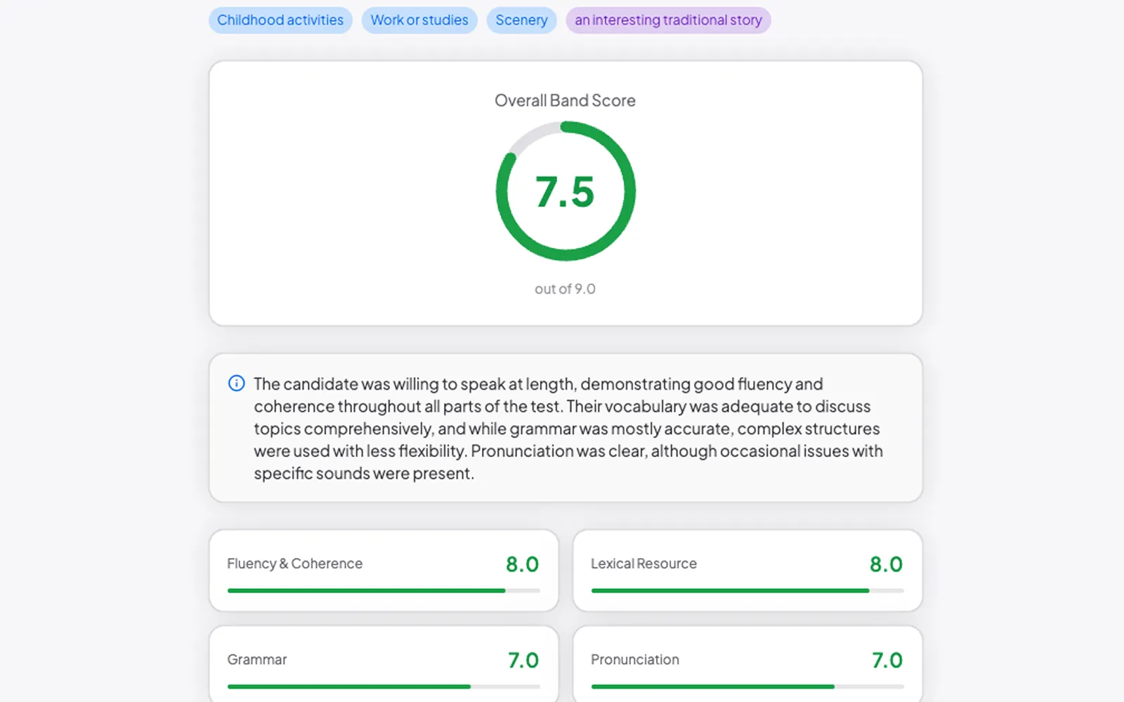 IELTS Speaking Simulator Interface
